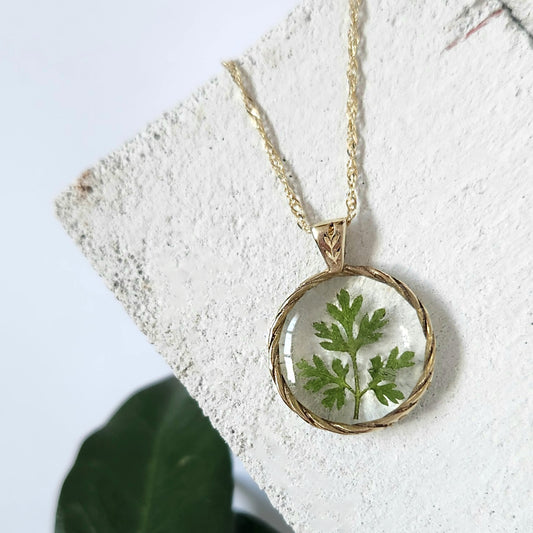 14K Gold Emily necklace with wild-weed