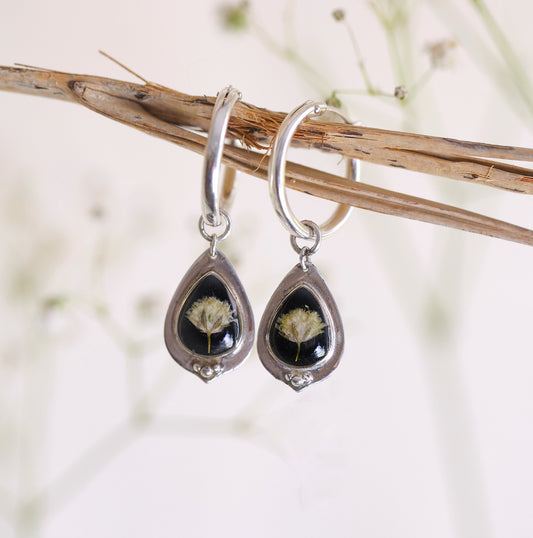 Glory earrings with Gypsophila flowers