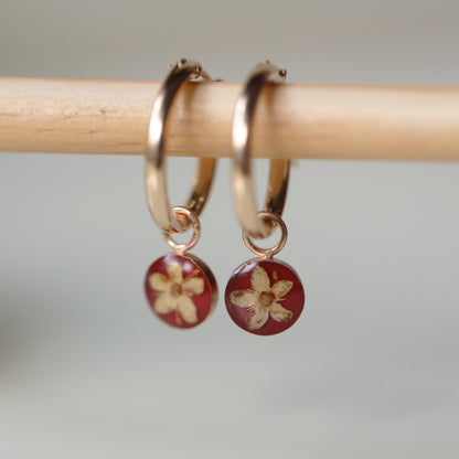 עגילי סאן פרחי סמבוק שחור