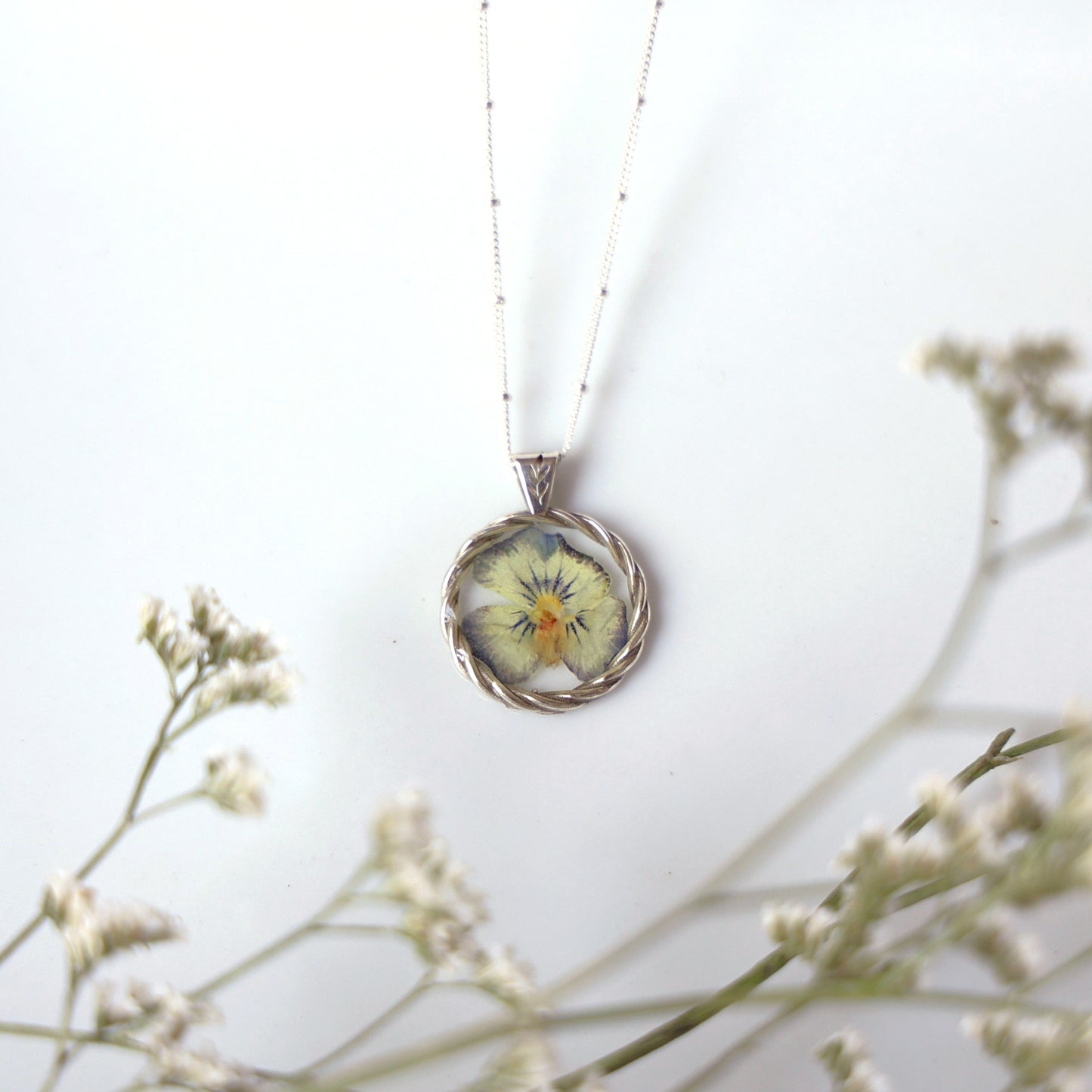 Large Emily Pansy flower Necklace