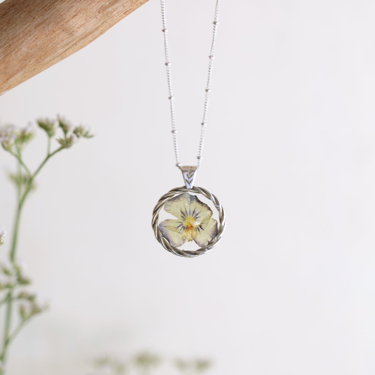 Large Emily Pansy flower Necklace