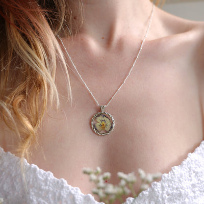Large Emily Pansy flower Necklace