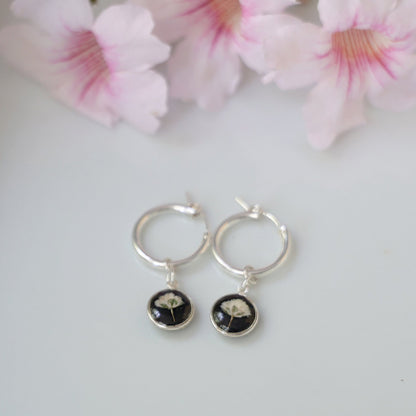 Sun Earrings with Gypsophila flowers