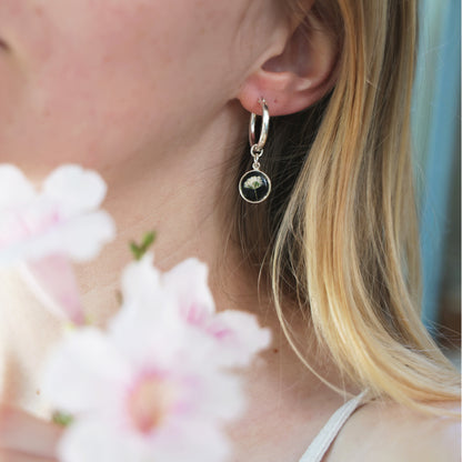 Sun Earrings with Gypsophila flowers
