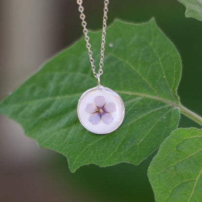Round Necklace with Scarlet Pimpernel Flower
