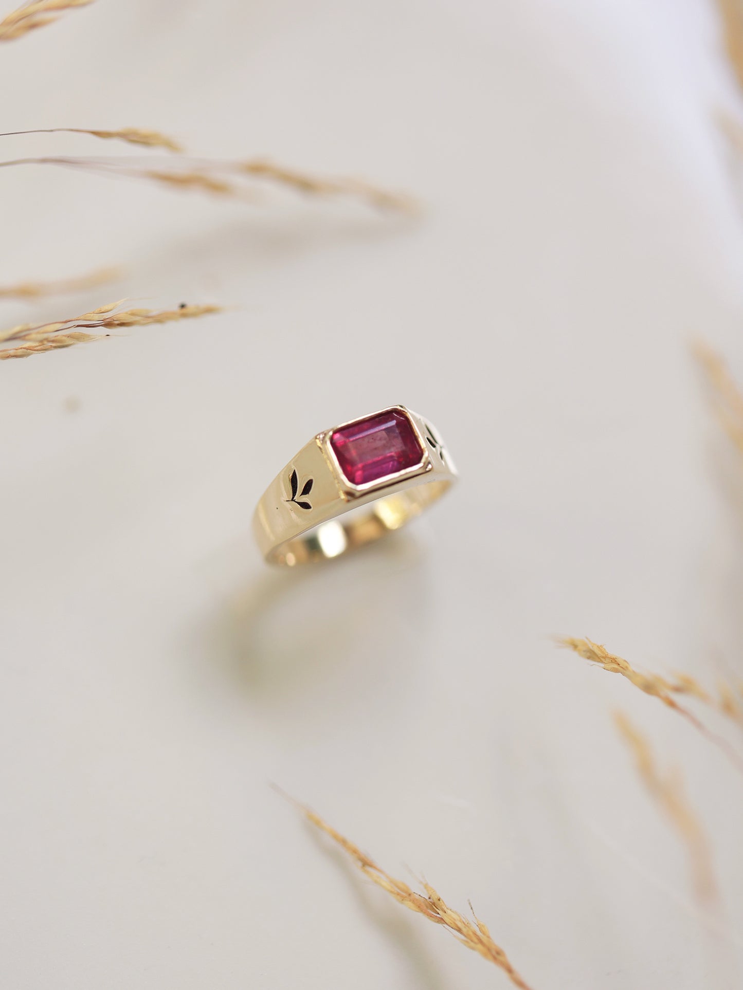 14k Gold Anne ring with Ruby stone