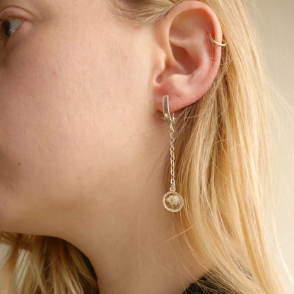 Moon earrings with Gypsophila flowers
