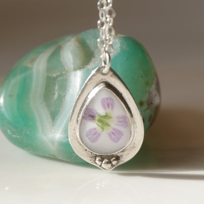 Glory Necklace with pink Gypsophila flower