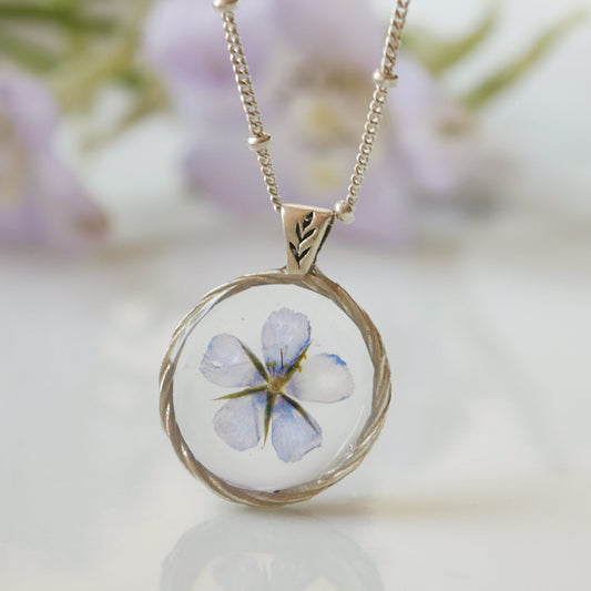 Silver Emily with Scarlet Pimpernel flower