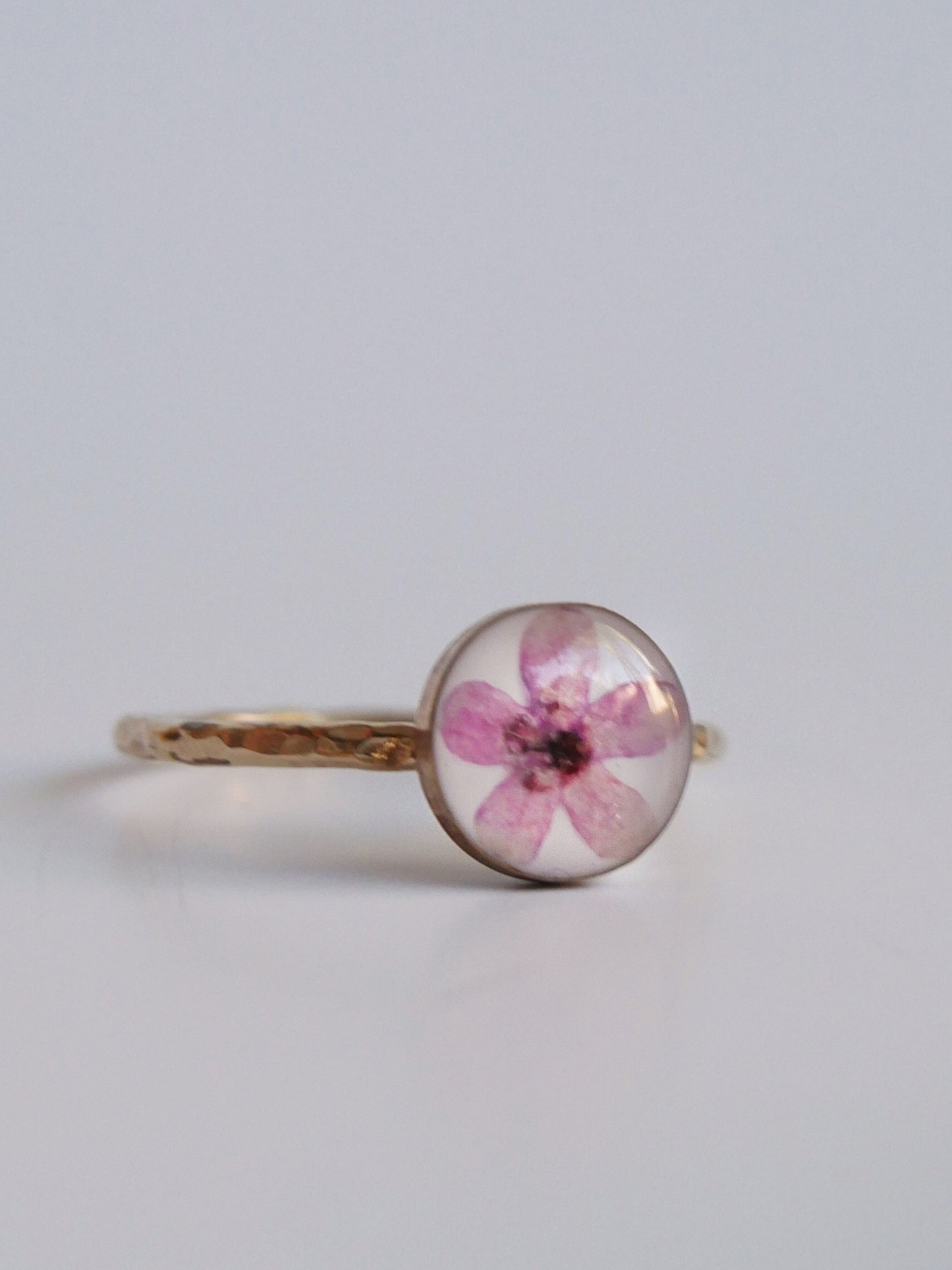 Goldfilled ring with Anchusa flower