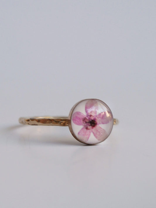 Goldfilled ring with Anchusa flower
