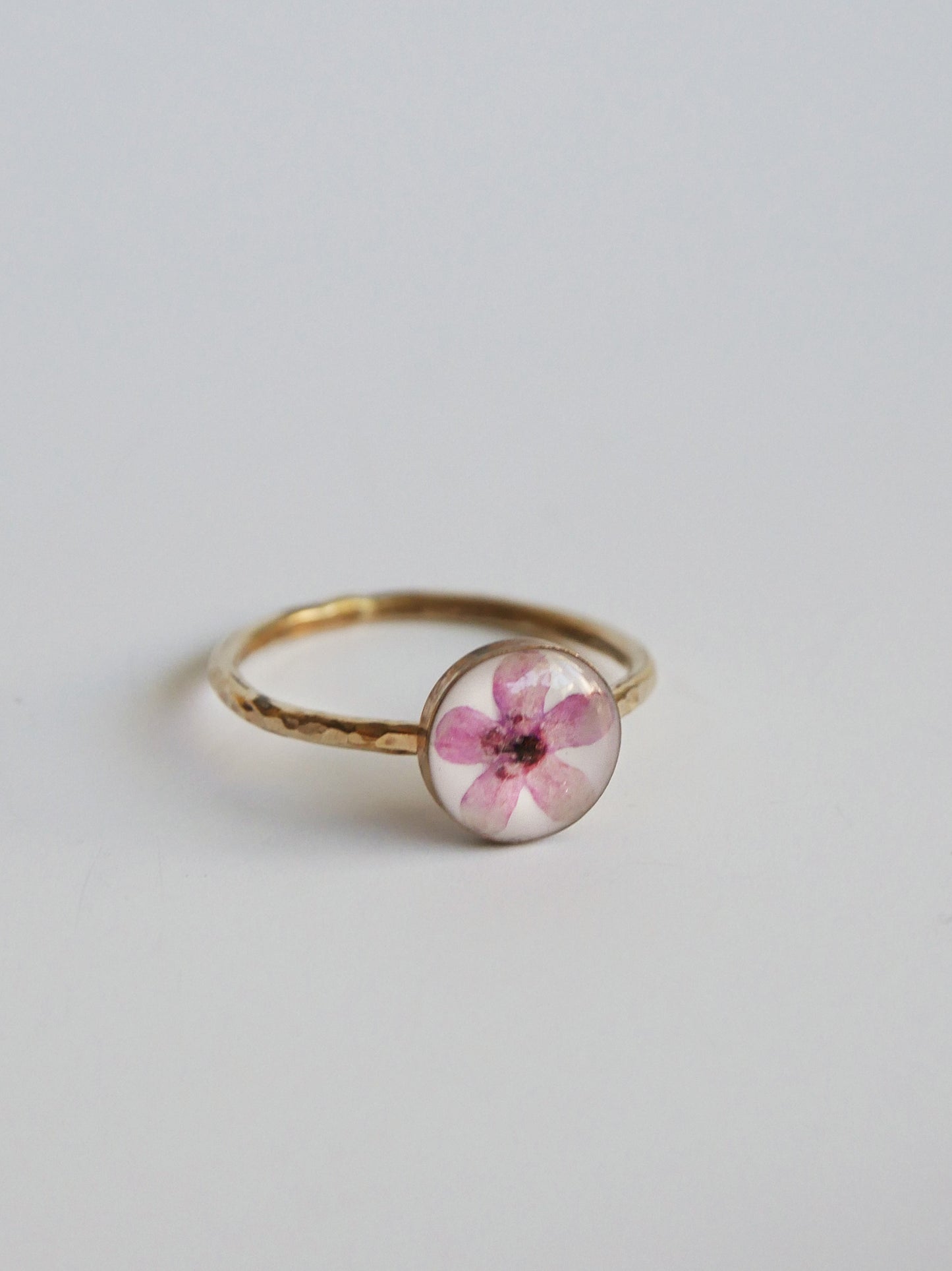 Goldfilled ring with Anchusa flower